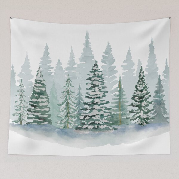 Item preview, Snowy Trees, White Art, Watercolor designed and sold by rurudesign.