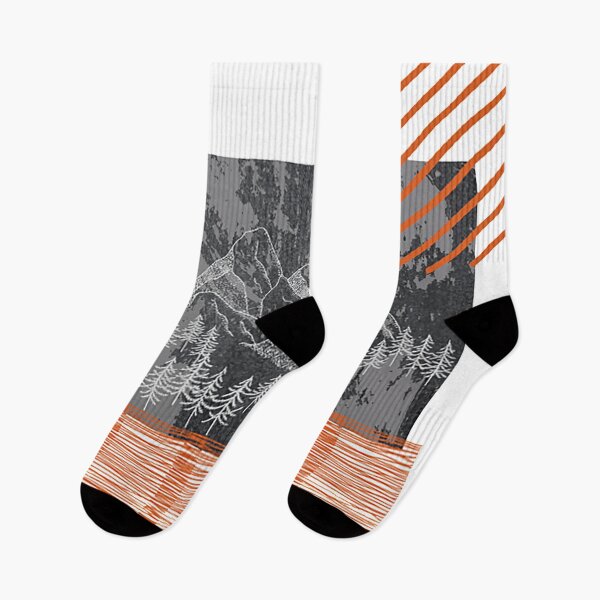 Item preview, Mountains spruce forest gray orange designed and sold by Soul-Walker.