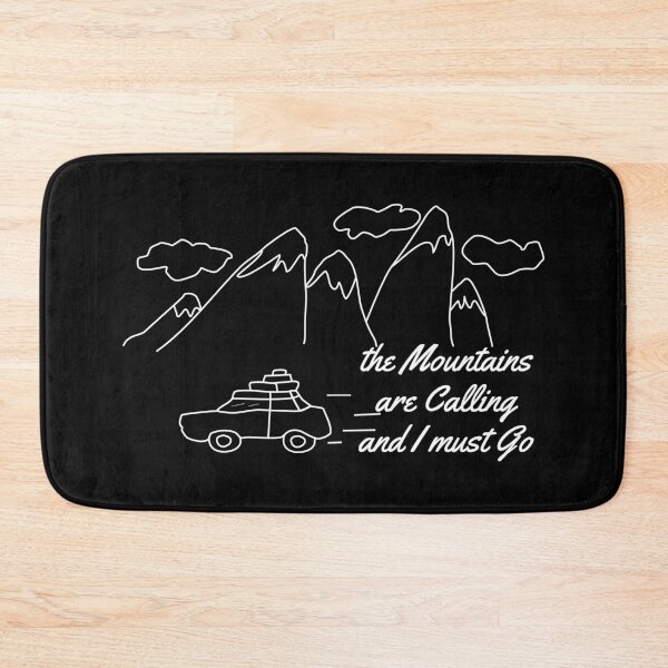 Item preview, The Mountains are Calling and I Must Go, Adventure Illustration in White designed and sold by Itaya Art.
