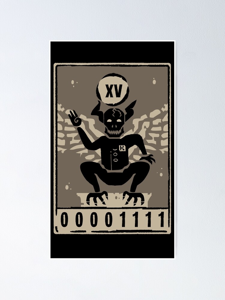 "Inscryption Tarot Card The Devil" Poster by BitRadical Redbubble