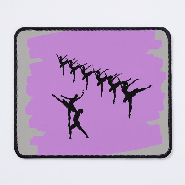 Aperçu de l'œuvre Figures de ballerine en noir sur coup de pinceau violet créée et vendue par simonayoshida.