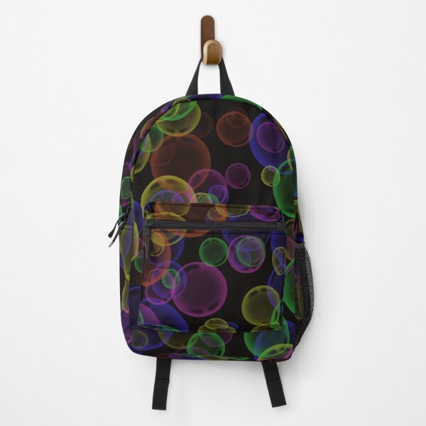 Item preview, Multicolored funky bubbles pattern on black designed and sold by lisakayfotos.