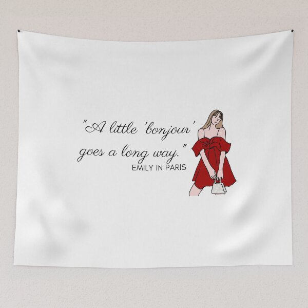 Item preview, A little bonjour goes a long way quote designed and sold by designsbyreaia.