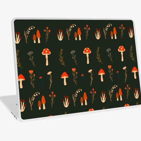 Mushrooms and Flowers Pattern  Laptop Skin
