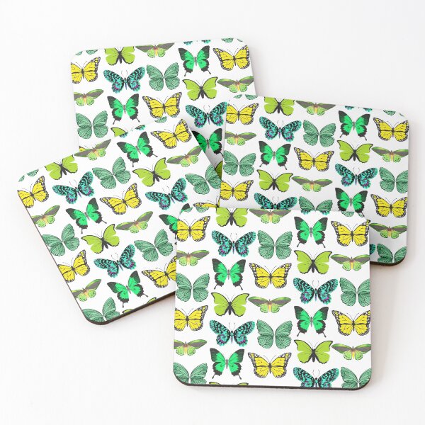 Item preview, BEAUTIFUL GREEN AND YELLOW FLORAL BUTTERFLIES designed and sold by Hinny8.