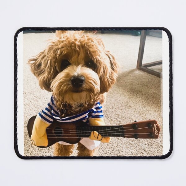 Item preview, cute dog playing music designed and sold by Emoelsalhy76.