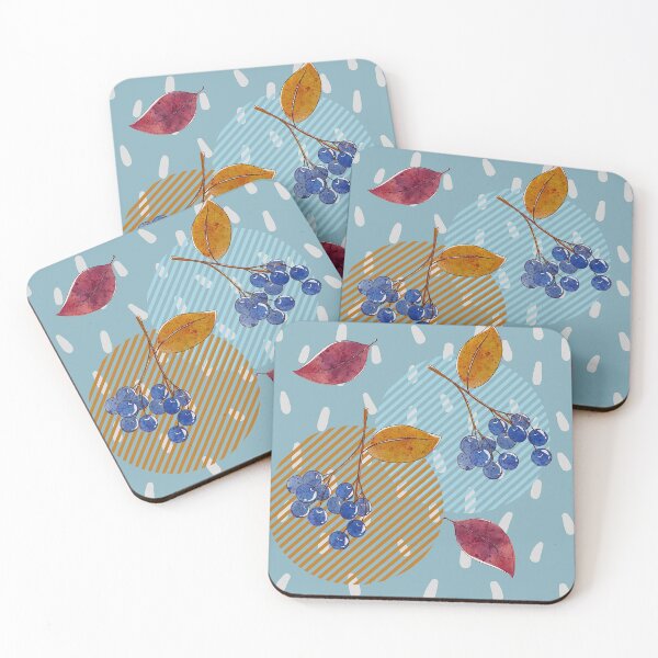 Item preview, Love Autumn Rain Blue Berries Crossing Leaves designed and sold by Soul-Walker.