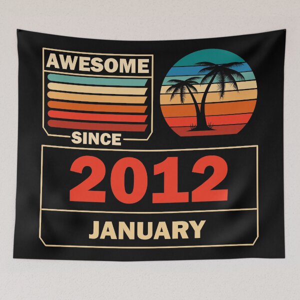 Item preview, Awesome Since January 2012 10 Years Old 10 Birthday designed and sold by Rami Khalifah.