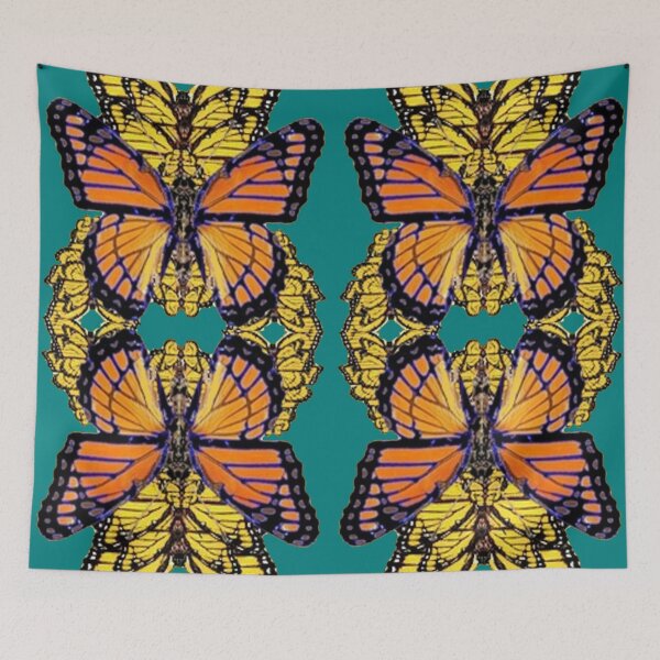 Item preview,  MONARCH BUTTERFLIES PATTERN TEAL ART  designed and sold by sharlesart.