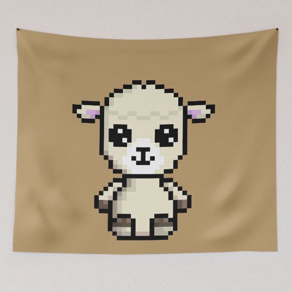 Item preview, Cute White sheep (Chibi Pixel Animal Character) designed and sold by Pixe11y.