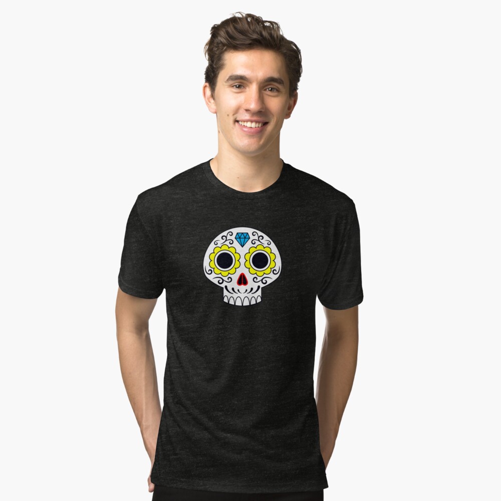 Sugar skull for a cake Tri-blend T-Shirt