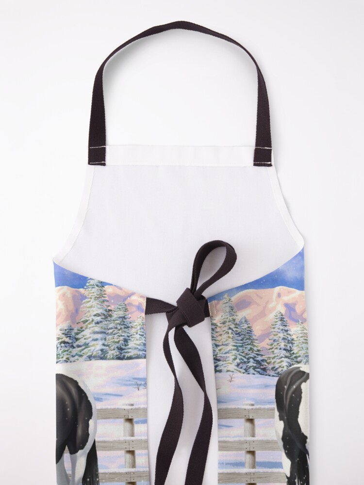Alternate view of Black Paint Horse Pinto Quarter Horses in Snow Apron