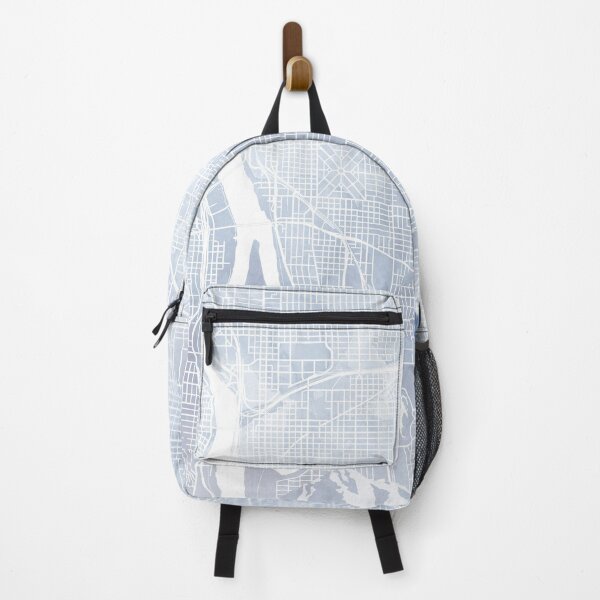 Item preview, Portland Skyline & Map Watercolor Navy Blue, Print by Zouzounio Art designed and sold by zouzounioart.