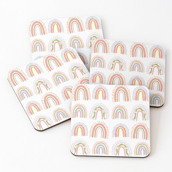 Item preview, cute boho rainbow pattern white designed and sold by ArtInPi.