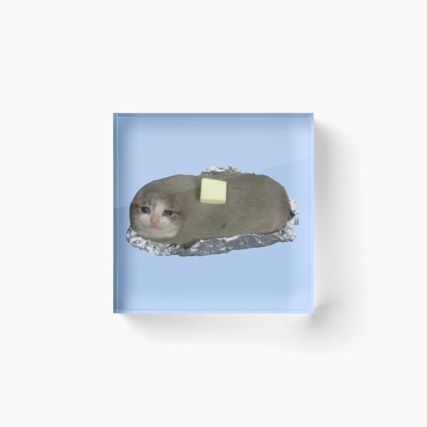 Item preview, Cyring Cat Meme - Baked Potato Edition designed and sold by Kerstinbeyer.