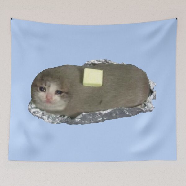 Artikelvorschau, Cyring Cat Meme - Baked Potato Edition entworfen und verkauft von Kerstinbeyer.