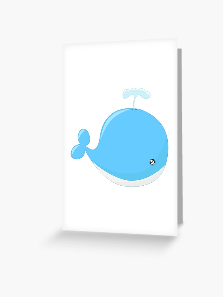 Carte De VÅux Dessin Anime Kawaii Mignon Bebe Baleine Par Pixxart Redbubble