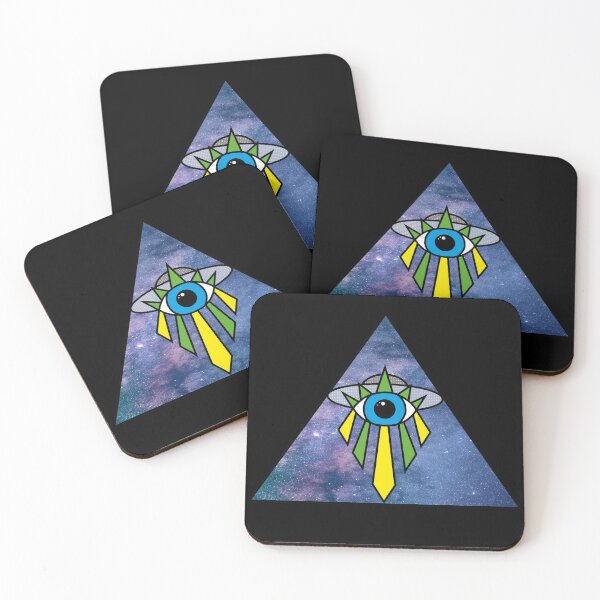 Item preview, Illuminati Pyramid UFO Eye Art Deco Geometric Galaxy Starry Sky Space designed and sold by Ciara Shortall.