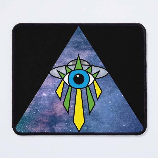 Item preview, Illuminati Pyramid UFO Eye Art Deco Geometric Galaxy Starry Sky Space designed and sold by Ciara Shortall.