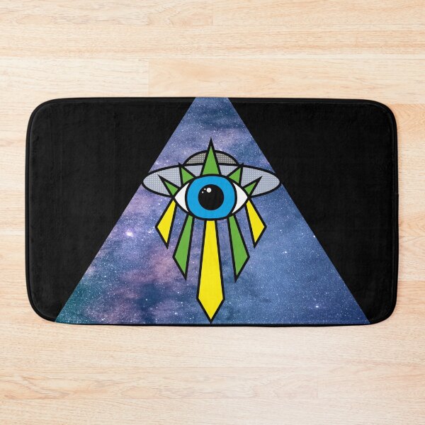 Item preview, Illuminati Pyramid UFO Eye Art Deco Geometric Galaxy Starry Sky Space designed and sold by Ciara Shortall.