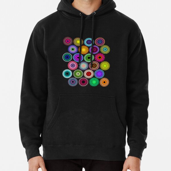 Polka Dot with Math Stars on Black 2 Pullover Hoodie