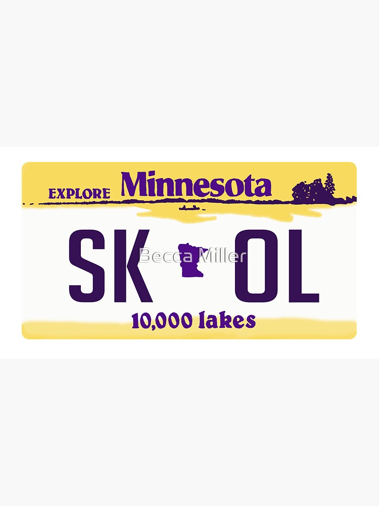 Vikings 'Skol' Minnesota License Plate Cap for Sale by Becca Miller