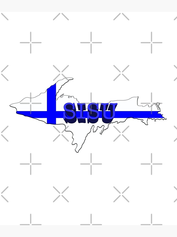 “SISU Upper Peninsula UP Finnish Flag - Yooper Finns " Photographic