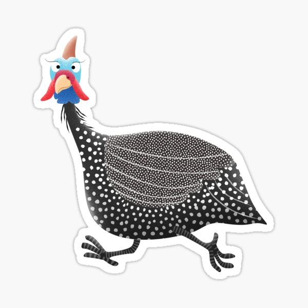 Item preview, Funny guineafowl cartoon illustration designed and sold by FrogFactory.