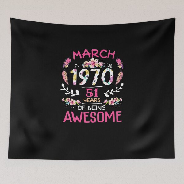 Item preview,  Womens March Girl 1970 Shirt 51st Birthday Gift 51 Years Old  designed and sold by NancyGarner.