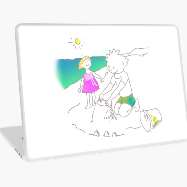 LET´S GO TO THE BEACH, KIDS! · ¡VAMOS A LA PLAYA, NIÑOS! Laptop Skin