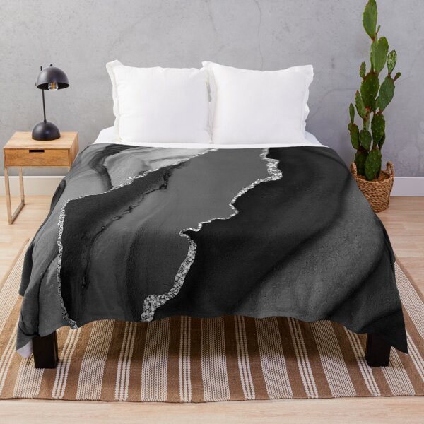 Item preview, Black, White (Faux) Marble With Silver-Color Veins designed and sold by DEC02.