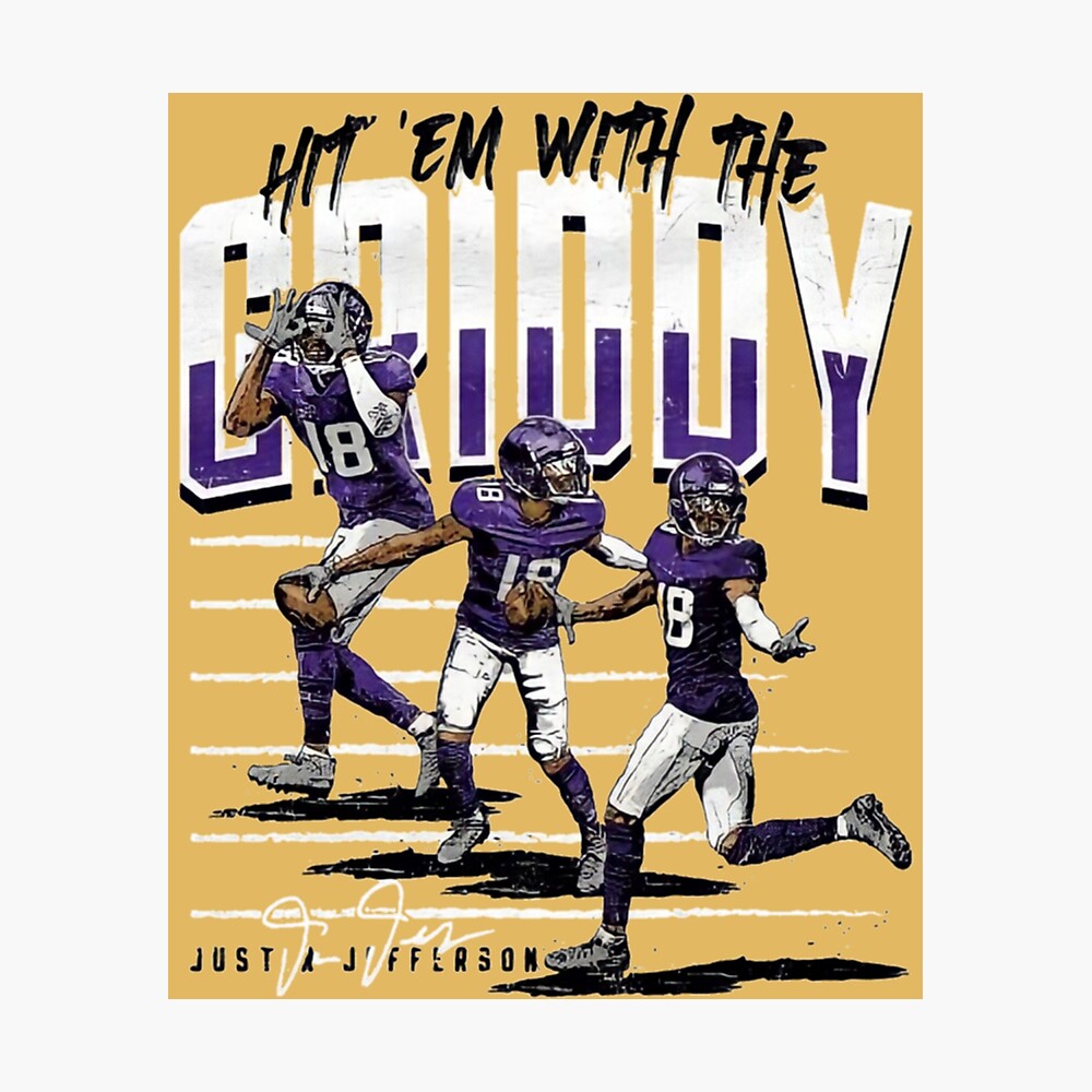 Hit'em With The Griddy Justin Jefferson Minnesota Football Art