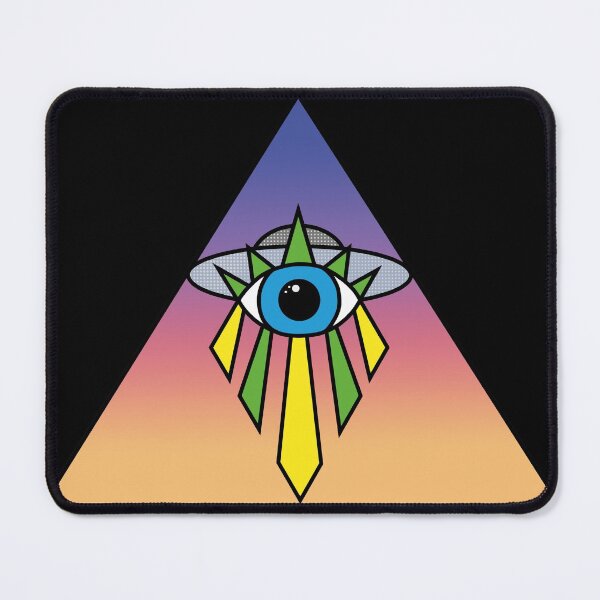 Item preview, Illuminati Pyramid UFO Eye Art Deco Geometric Sunset Sky Space designed and sold by Ciara Shortall.