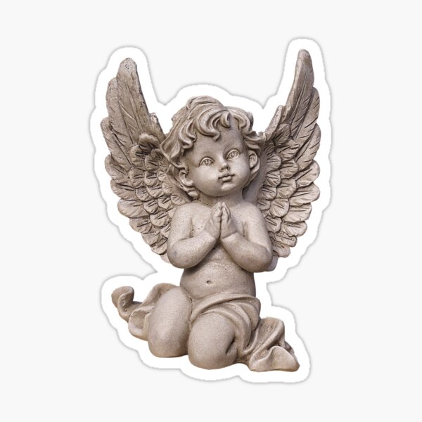 praying cherub " Sticker for Sale by aciddes
