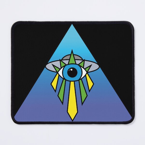 Item preview, Illuminati Pyramid UFO Eye Art Deco Geometric Blue Sky Space designed and sold by Ciara Shortall.