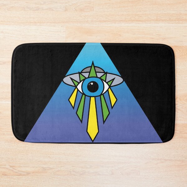 Item preview, Illuminati Pyramid UFO Eye Art Deco Geometric Blue Sky Space designed and sold by Ciara Shortall.