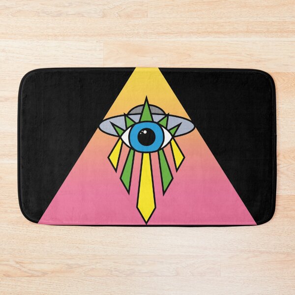 Item preview, Illuminati Pyramid UFO Eye Art Deco Geometric Pink Sky Space designed and sold by Ciara Shortall.