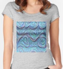 Frozen sea liquid lines and waves #DeepDream Fitted Scoop T-Shirt