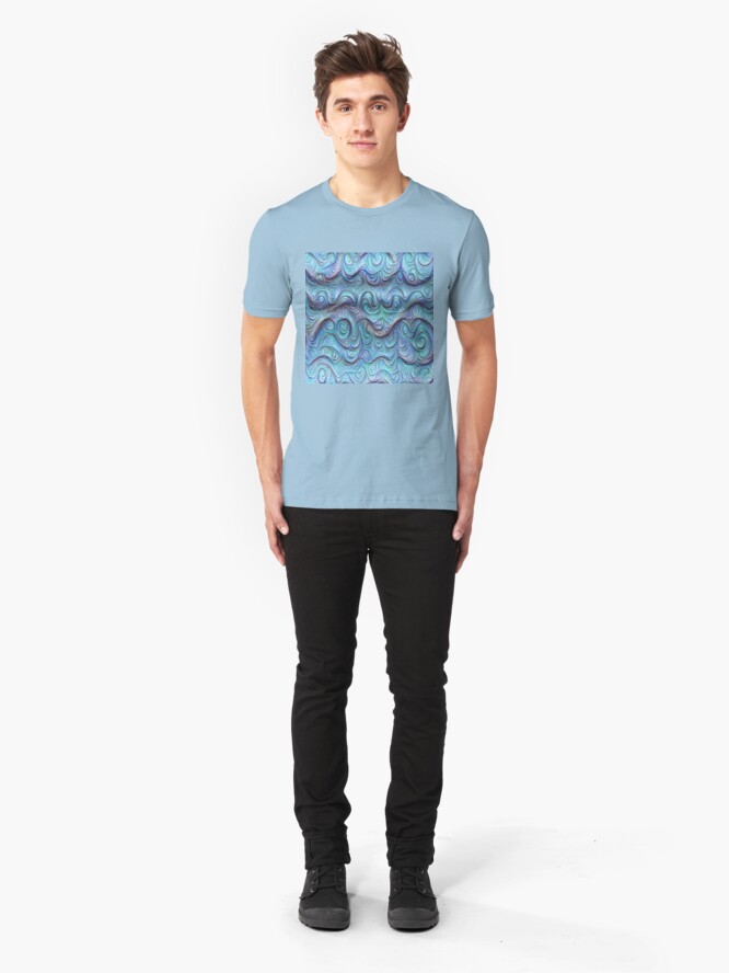 Alternate view of Frozen sea liquid lines and waves #DeepDream Slim Fit T-Shirt