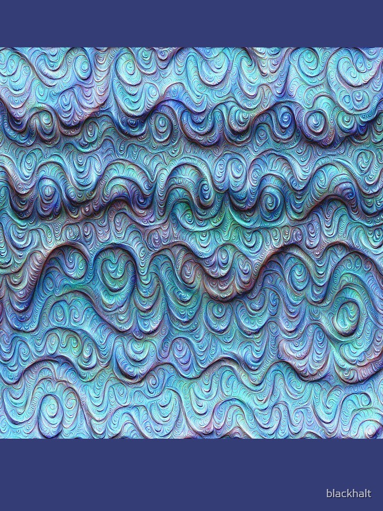 Frozen sea liquid lines and waves #DeepDream by blackhalt