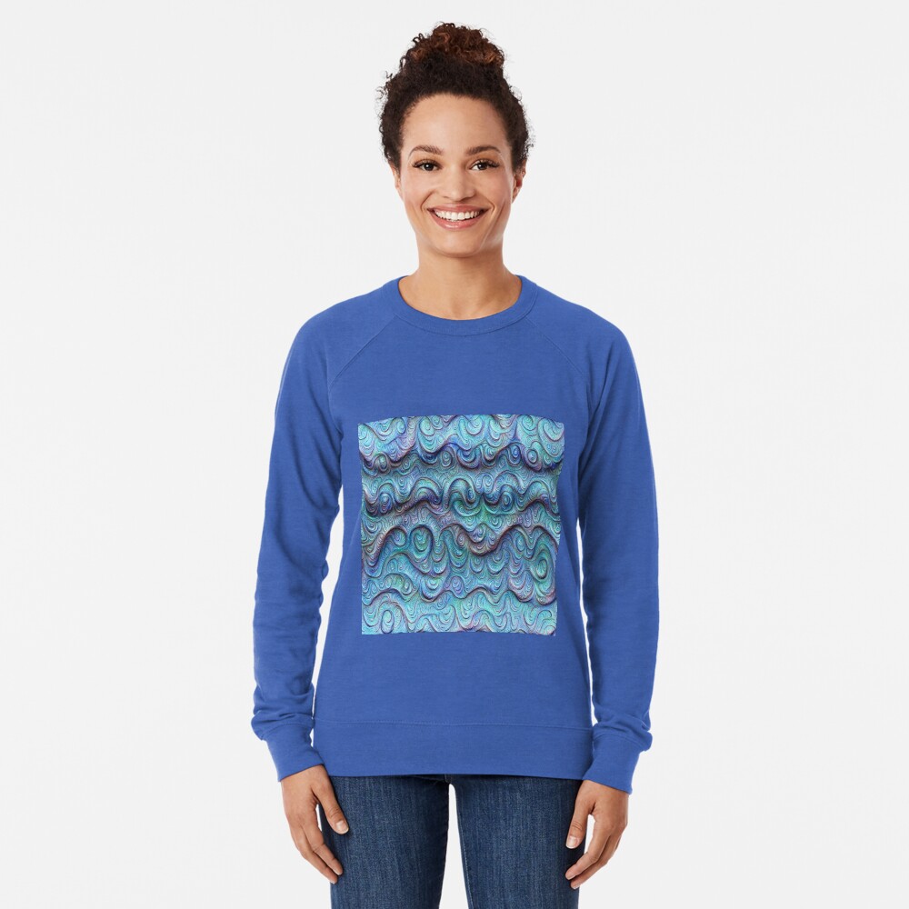 Frozen sea liquid lines and waves #DeepDream Lightweight Sweatshirt