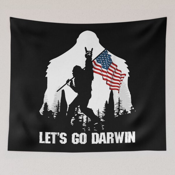 Item preview, Lets Go Darwin Bigfoot American Flag designed and sold by LindaUS.