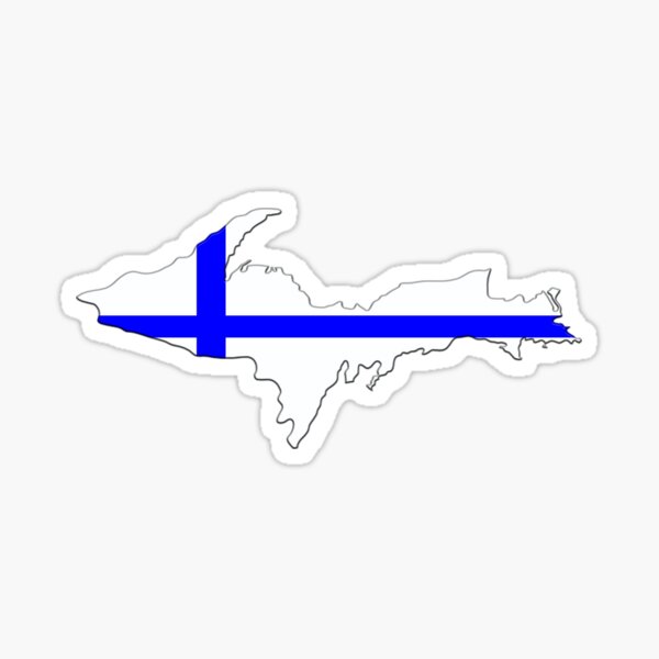 Upper Peninsula UP Finnish Flag - Yooper Finn Finland Sticker