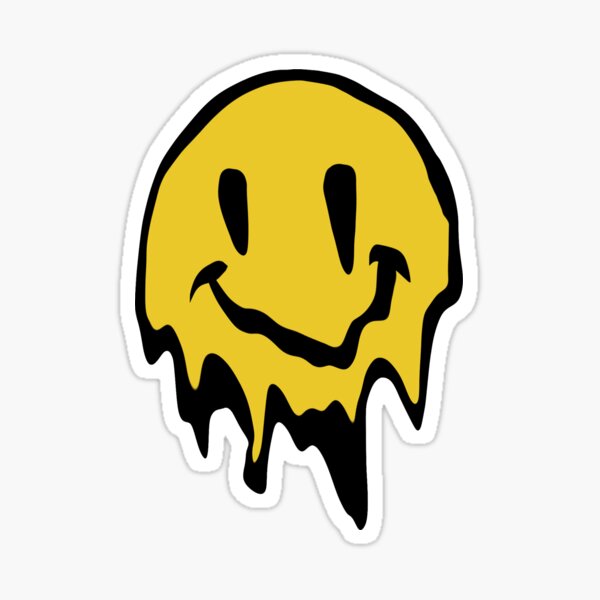 Distorted Smiley Sticker By Fivesummers Redbubble