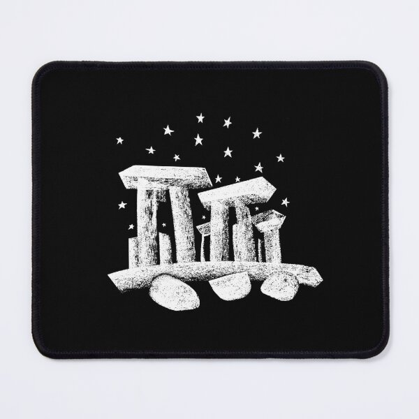 Item preview, Stonehenge Chalk Drawing White on Black Background designed and sold by Wiggly Lines.