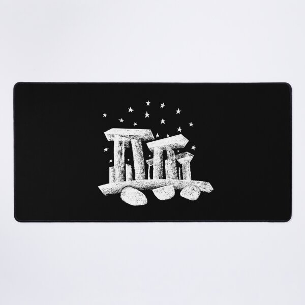 Item preview, Stonehenge Chalk Drawing White on Black Background designed and sold by Wiggly Lines.