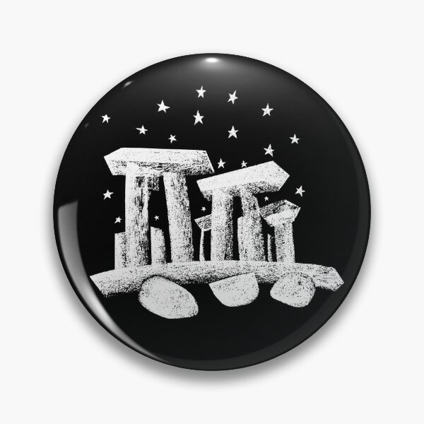 Item preview, Stonehenge Chalk Drawing White on Black Background designed and sold by Wiggly Lines.