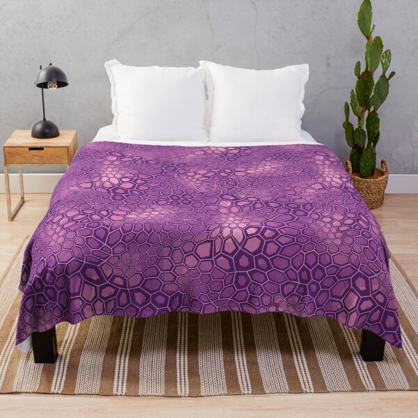 Item preview, Purple Camo Throw Blanket, Camouflage Geometric, Hexagonal designed and sold by graphic-genie.