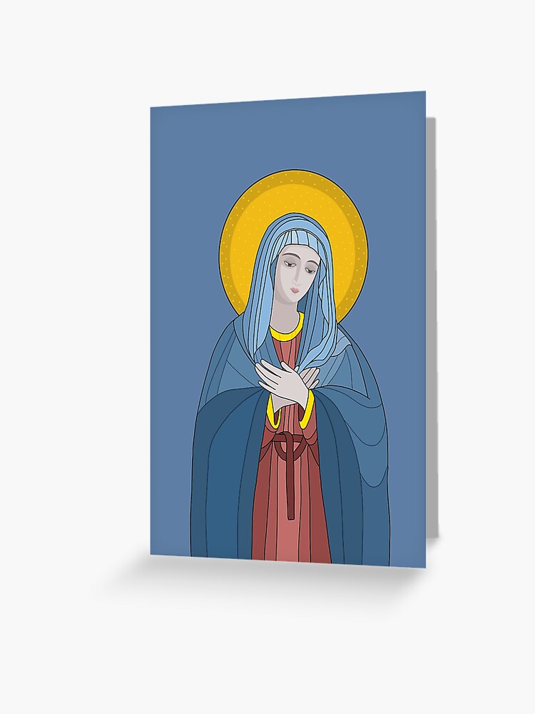 Thumbnail 1 of 2, Greeting Card, Mary - Mother of God designed and sold by AlisonHazelArt.