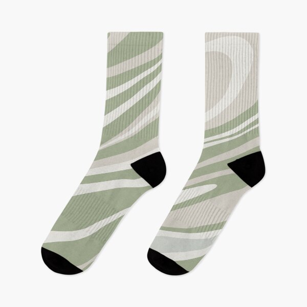 Item preview, Fluid Vibes Retro Aesthetic Swirl Abstract Pattern Sage Green Cream Beige designed and sold by kierkegaard.